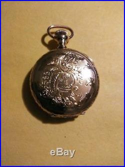 Hampden DIADEM 3/0 size 15 jewels fancy dial (1905) 14K gold filled hunter case