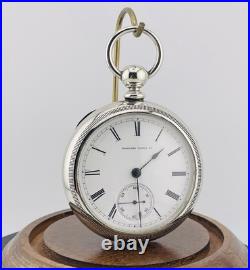 Hampden Keewind 18s Pocket Watch Est Year Made 1880 In a Display Back Case