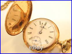 Hampden Molly Stark 14k Solid Gold 3/0 Size 7j Hunter Case Pocket Watch C1899