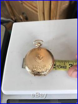 Heavy! 1901 WALTHAM HUNTER POCKET WATCH 14K solid GOLD CASE 66.2 grams! NICE