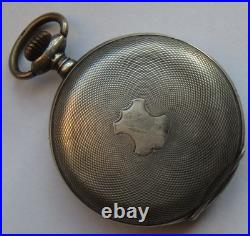Hebdomas 8 Days Pocket Watch silver hunter case 50 mm. In diameter