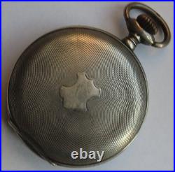 Hebdomas 8 Days Pocket Watch silver hunter case 50 mm. In diameter