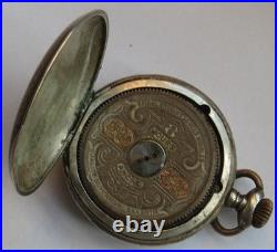Hebdomas 8 Days Pocket Watch silver hunter case 50 mm. In diameter