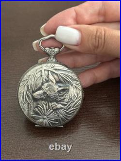 Hebdomas Cupronickel Pocket Watch Case Hunting Theme