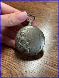 Hebdomas Open Face Pocket Watch Case Hunting Scene