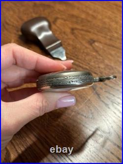 Hebdomas Open Face Pocket Watch Case Hunting Scene