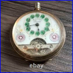 Hebdomas Yellow Gold Full Hunter Pocket Watch 8-Day Roman Numerals Mechanical