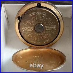 Hebdomas Yellow Gold Full Hunter Pocket Watch 8-Day Roman Numerals Mechanical