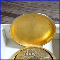 Hebdomas Yellow Gold Full Hunter Pocket Watch 8-Day Roman Numerals Mechanical