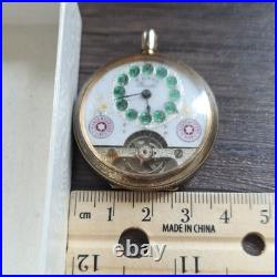 Hebdomas Yellow Gold Full Hunter Pocket Watch 8-Day Roman Numerals Mechanical