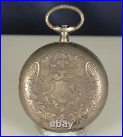 Huge & Beautiful Russian 19th Century Silver Hunter Pocket Watch Case Only63mm