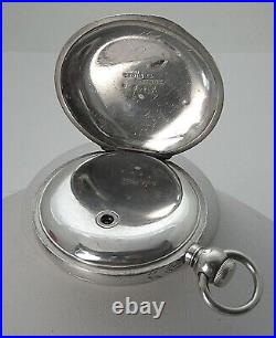 Huge Coin Silver 58.5mm 1878 18's 177g Elgin Hunting Case Key Wind Pocket Watch