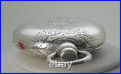 Huge Coin Silver 58.5mm 1878 18's 177g Elgin Hunting Case Key Wind Pocket Watch