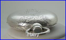 Huge Coin Silver 58.5mm 1878 18's 177g Elgin Hunting Case Key Wind Pocket Watch
