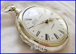 Huge Pair case Verge fusee Pocket Watch DD Neveren London Year ca 1850
