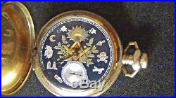 Hunter Case Masonic 16 Size Elgin Pocket Watch Beautiful Dial Running