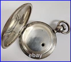 Hunting Coin Silver 18-size Key Wind Pocket Watch Case Elgin or Hapden 4.37 ozt