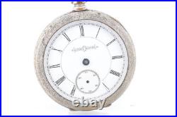 ILLINOIS 18s 11j, Gr. 99, RARE EARLY BICYCLE ENGRAVED CASE POCKET WATCH (BS)