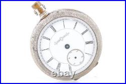 ILLINOIS 18s 11j, Gr. 99, RARE EARLY BICYCLE ENGRAVED CASE POCKET WATCH (BS)