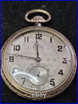 ILLINOIS 21 JEWEL POCKET WATCH STERLING Model 45 MM GF CASE