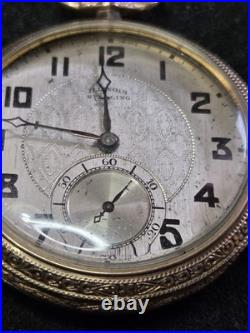 ILLINOIS 21 JEWEL POCKET WATCH STERLING Model 45 MM GF CASE