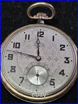 ILLINOIS 21 JEWEL POCKET WATCH STERLING Model 45 MM GF CASE