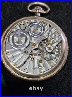 ILLINOIS 21 JEWEL POCKET WATCH STERLING Model 45 MM GF CASE