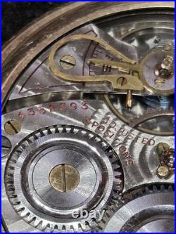 ILLINOIS 21 JEWEL POCKET WATCH STERLING Model 45 MM GF CASE