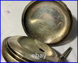 ILLINOIS KW KS POCKET WATCH 11J Hinged coin silver case TICKS