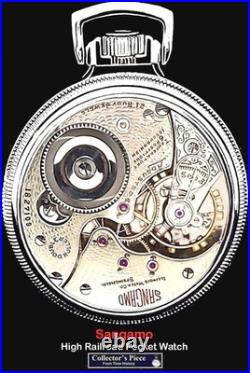 ILLINOIS Sangamo Display Back Main Liner Case 21 Jewels Pocket Watch Working