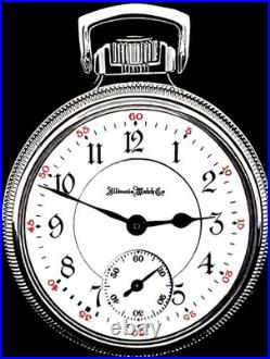 ILLINOIS Sangamo Display Back Main Liner Case 21 Jewels Pocket Watch Working