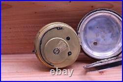 IMPROVED PATENT ENGLISH LEVER SILVER CASE POCKET WATCH 56mm FOR REPAIR (HD)