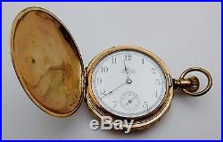 INCREDIBLE Antique Elgin 14k Yellow Gold / Diamond Pocket Watch HUNTER CASE