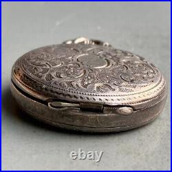 IWAKI vintage pocket watch sterling silver hunter case manual works from Japan