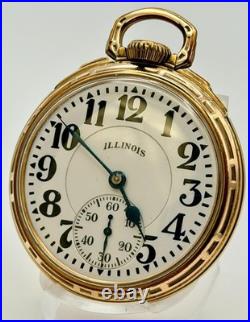 Ilinois Bunn Special 21J 16s Pocket Watch Type III Model 14 RUNS GF Case