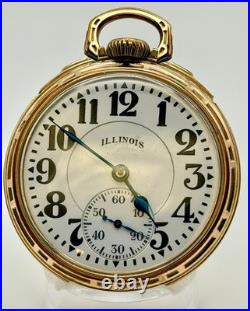 Ilinois Bunn Special 21J 16s Pocket Watch Type III Model 14 RUNS GF Case