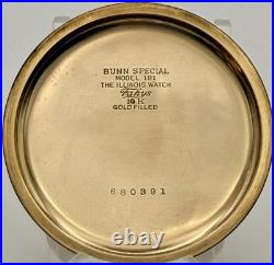 Ilinois Bunn Special 21J 16s Pocket Watch Type III Model 14 RUNS GF Case