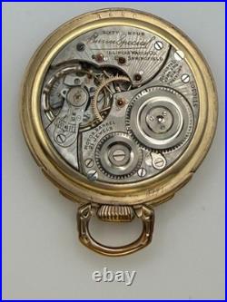 Ilinois Bunn Special 21J 16s Pocket Watch Type III Model 14 RUNS GF Case