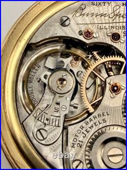 Ilinois Bunn Special 21J 16s Pocket Watch Type III Model 14 RUNS GF Case
