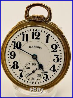 Ilinois Bunn Special 21J 16s Pocket Watch Type III Model 14 RUNS GF Case