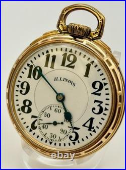 Ilinois Bunn Special 21J 16s Pocket Watch Type III Model 14 RUNS GF Case
