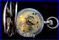 Illinois 11 Jewel 18s Railroader Rare M2 Pocket watch Silver Case Extra Fine