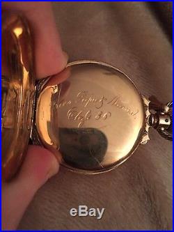 Illinois 14K Solid Gold Case Pocket Watch from 1886