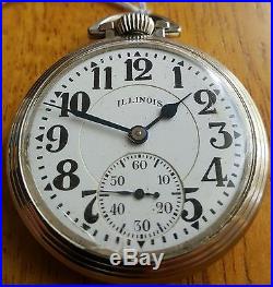 Illinois 161A Elinvar 60 Hour Bunn Special Railroad Pocket Watch Bunn 108 Case