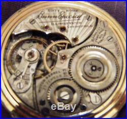 Illinois 16s Bunn Special 163 60hr. Pocket Watch #5334091 Bunn Spc. Dial & Case