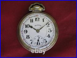 Illinois 60-Hour Bunn Special 21j 16s Montgomery Dial Pocket Watch, 14k WGF Case