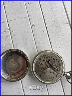 Illinois Bunn Special, 21 Jewels, 18 Size, Pocket Watch in Sterling Silver Case