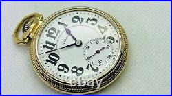 Illinois Bunn Special 23j 16s RR Pocket Watch 10KGF Bunn case SERVICED! C1920