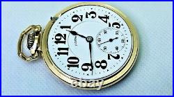 Illinois Bunn Special 23j 16s RR Pocket Watch 10KGF Bunn case SERVICED! C1920