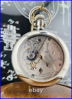 Illinois Bunn Special Pocket Watch 18s 21J in a Swing Out Display Back Case
